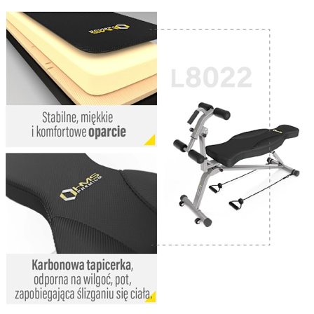 Træningsbænk, justerbar, foldbar, hjemmegymnastik