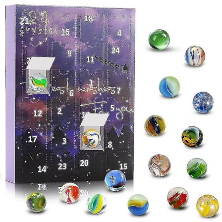 24 Dagers Nedtelling Til Jul Adventskalender Med 24 Marmor Kompatibel Med Gutter, Jenter, Barn Og Småbarn, Julegave Til Fest