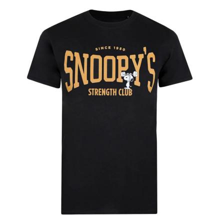 Peanuts Herr Snoopys Strength Club T-shirt M Svart
