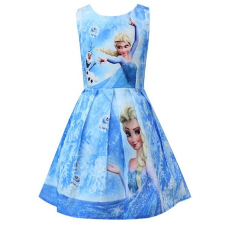 Frozen Princess Girls Cosplay Costume ärmlös klänning