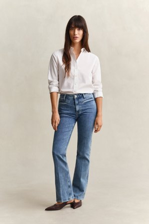 GANT Damen Monogram Jeans mit ausgestelltem Bein (29) Hellblau