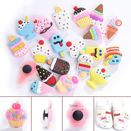 Sæt med 50 stk. PVC Skocharms til Sko Dekoration, Is