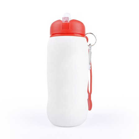 Hopfällbar, miljövänlig silikonhandkopp i vitt, 500 ml