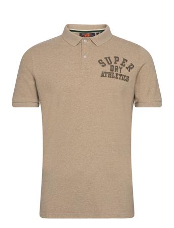Applique Classic Fit Polo Polos Short-sleeved Beige Superdry*Betinget Tilbud
