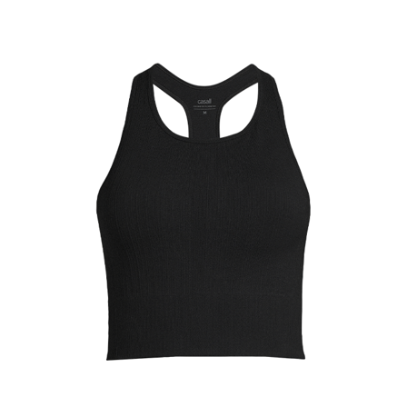 Casall Sportswear Multi Rib Seamless Padded Sports Top, Black