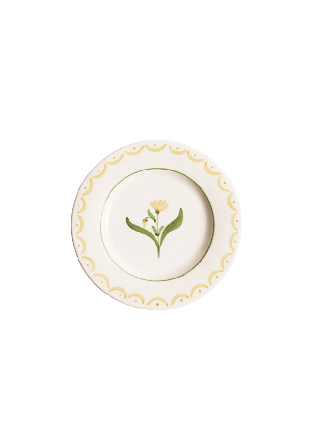 Pick A Poppy Cottage Flower Assiett - 22 Cm Glas & porslin Gul