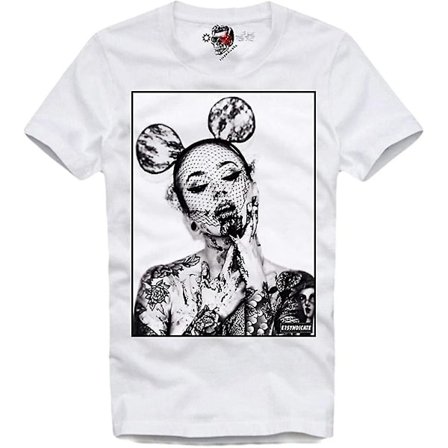 T-shirt Pin Up Hearts Chrome God Vlone Fear Off Cdg White