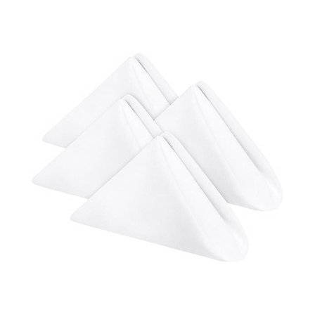 Stofservietter Bomuldsmiddagsservietter Med Faldede Kanter, Vaskbare Servietter Perfekte Til Fester, Bryllup(Hvid)