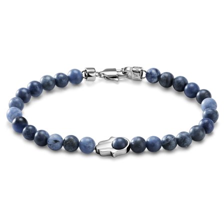 Unity | 6 mm Lapis Lazuli Hamsa Hand Bracelet for Men - Beaded bracelets