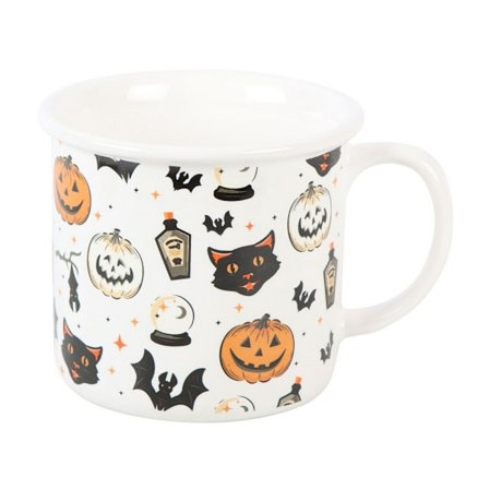 Something Different Spooky Cat And Pumpkin Mug One Size Vit/Svart/Orange