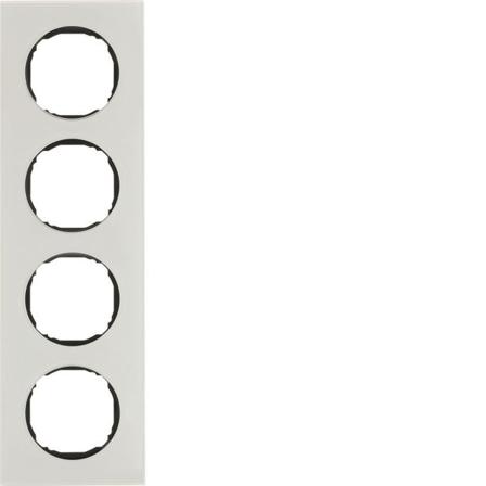 Hager 10142609 Peitekehys R.8, lasi, valkoinen 4-paikkainen, Katkaisijat & pistorasiat