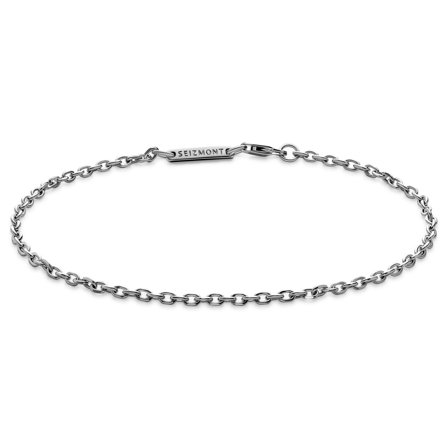 Argentia | 925s | Bracciale a catena a cavo da 2 mm in argento Sterling placcato in rodio per uomini - Bracciali in acciaio