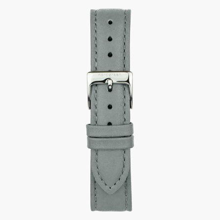 Lederarmband Grau - Silber - 32mm