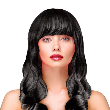 Peruukki Pitkät Kiharat Hiukset - Musta