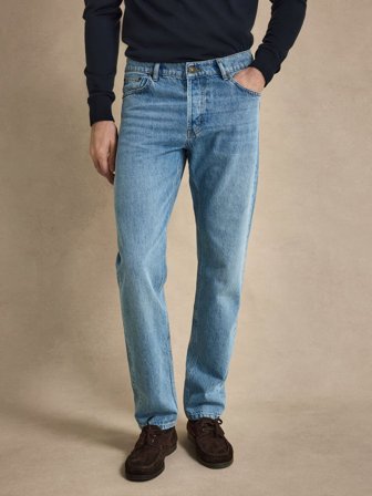 John Henric Men's Hellblaue Jeans Tapered Fit Size 32