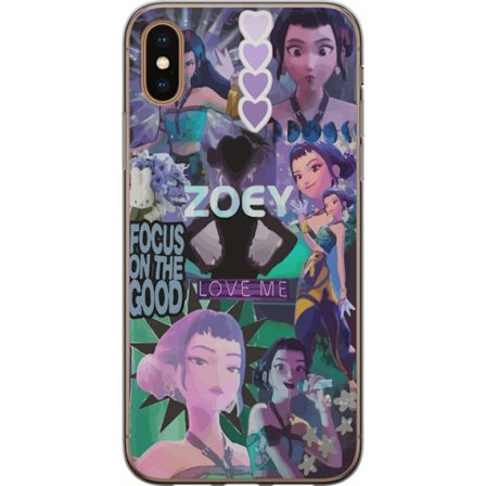 Kompatibel Mobilcover til Apple Apple iPhone XS Max Kpop Demon Hunters Zoey Fokus på det gode Love Me Purple Fantasy Art