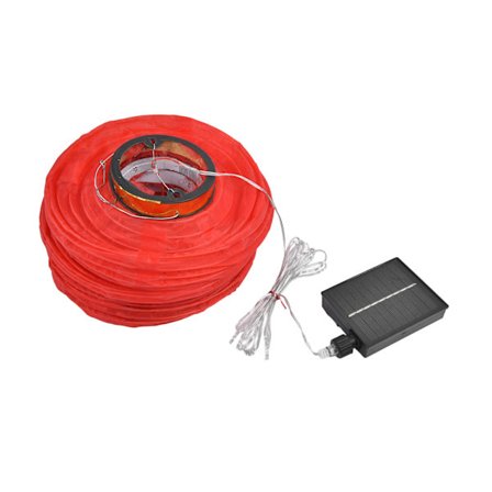 10 tommers 5-strengers LED solcelledrevet lykt utendørs vanntett kinesisk dekorativ stofflykt