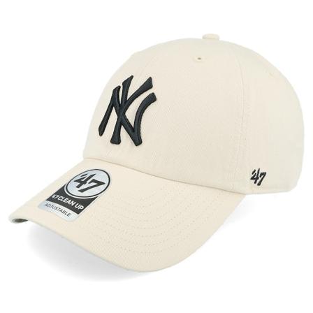 47 Brand - New York Yankees Ballpark Camo Clean Up Natural/Black Dad Cap Unconstructed Beige Cap - MLB @ Hatstore