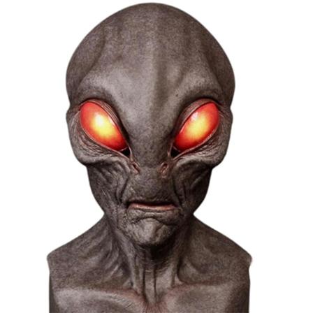 Halloween Alien Cosplay Latex Mask Party Skrämmande kostym Prop Huvudbonader Skrämmande Skräck Cover Black