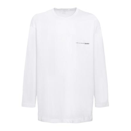 Comme des Garçons t-Shirt Long Sleeve Chest Logo Hvid, Herre Langærmet