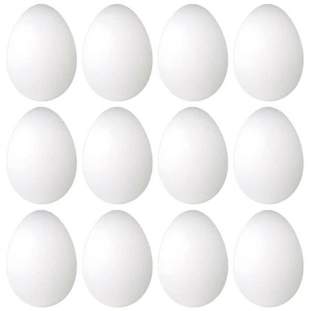 12-pack 3 tum stora påskägg av skum, vita, styrofoam, hantverk, naturliga polystyrenägg, skum, handgjorda