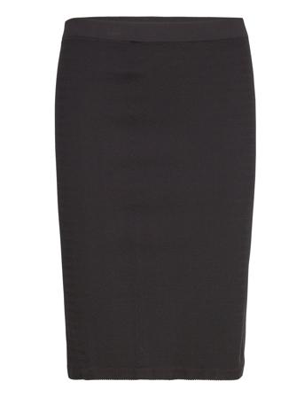 Mlkarmen Seamless Abk Skirt Hw A. Noos Knælang Nederdel Black Mamalicious