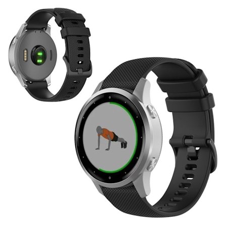 Garmin Vivomove 3S / Vivoactive 4S gitter tekstur silikone Urrem - Sort
