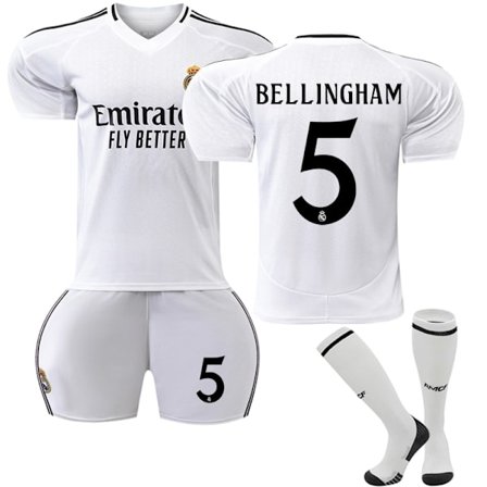 24-25 Nya #5 Bellingham Real Madrid Lag Fotbollströjor Tränings T-shirt-WELLNGS Barn 22(120-130cm)
