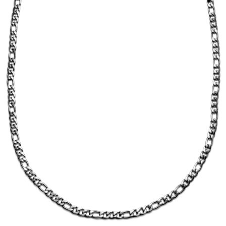 Curtis Amager Silver-Tone Figaro Chain Necklace for Men - Steel necklaces