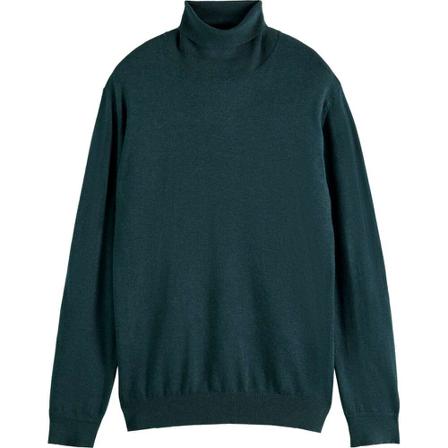 Scotch & Soda, Ecovero viscose-blend turtleneck pu space green me Groen, Heren, Maat:M