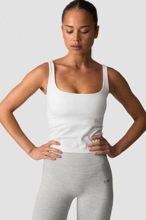 ICANIWILL - Smooth Seamless 2-in-1 Tank White Snow- Tanks - Dames - sportkleding van ICIW
