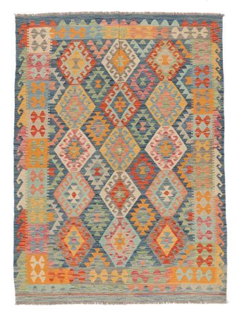 Koberec Kelim Afghán Old Style 175X238 Hnědá/Zelená (Vlna, Afghánistán)