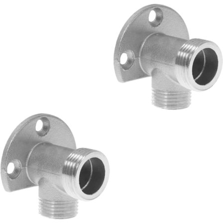 2 st Väggmonterad Blandare Badrum Tillbehör Kit Heminstallation Inbyggd Väggvinkel Ytmonterad Kran Till Slanganslutning (Silver)