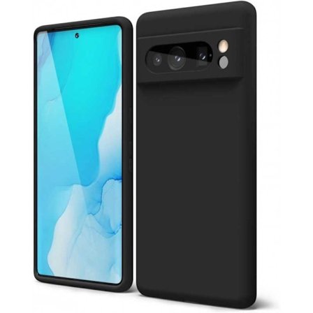 Google Pixel 8 Pro Gummibelagd Mattsvart Silikon Skal med Kameraskydd