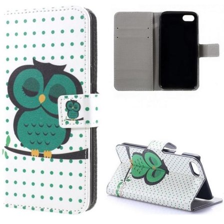 Plånboksfodral iPhone SE (2020) - Prickigt med Uggla