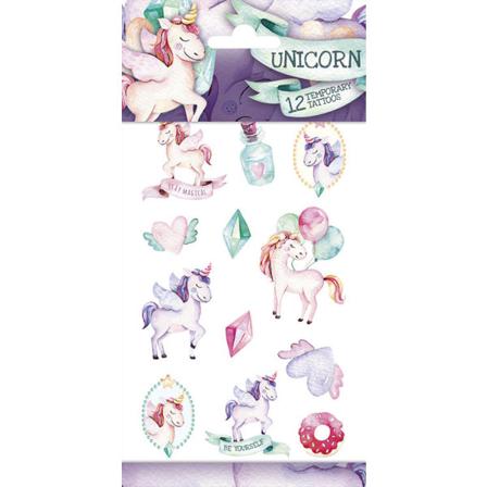 Unicorn 12 St Barntatueringar Tatuering Enhörning Vit