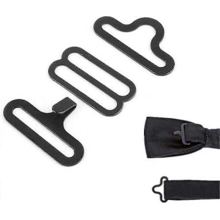 50 set slipsfästen för fluga med justerbara remmar Scarf Hook Bow Tie