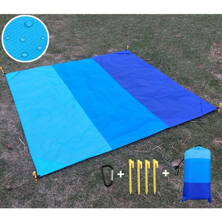 Strandteppe 210 x 200cm Stort, Vanntett, Sandsikkert, Piknik B