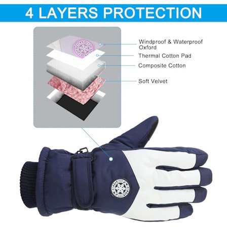 Vanntette termiske vinterhansker for menn - isolerte ski snowboard sykkel hansker for kaldt vær med fleecefôr for utendørsaktiviteter