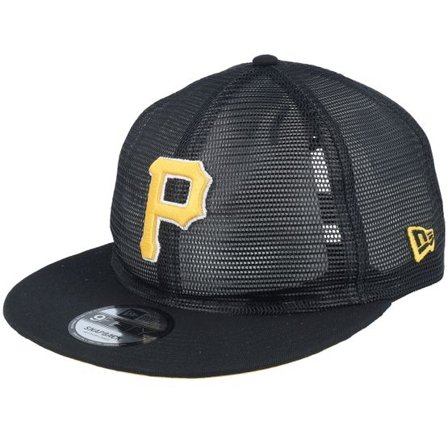 New Era - MLB Svart trucker Keps - Pittsburgh Pirates Embroidered Mesh 9FIFTY Black Trucker @ Hatstore