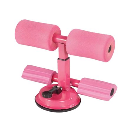 Sit Up Bar Golv Metall Dubbel Stång Bärbar Sit Up Assistent Enhet med Sugkopp för Fitness Träning Bukmuskler Helkroppsträning Rosa