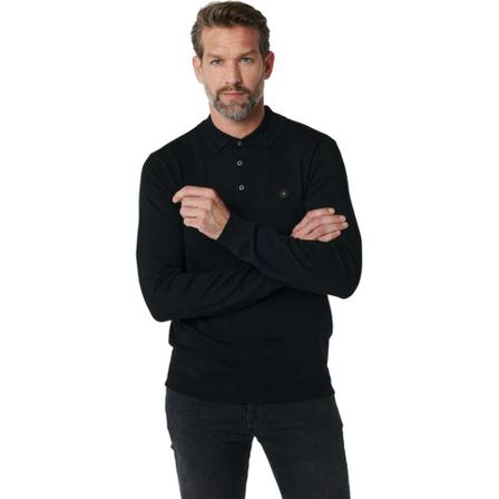 No Excess, Pullover polo black Zwart, Heren, Maat:XL