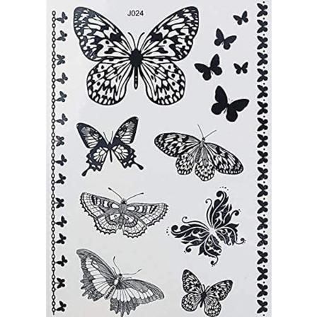 Tillfällig Tatuering 21 X 15cm - Vita Tatueringar Armband Fjäril