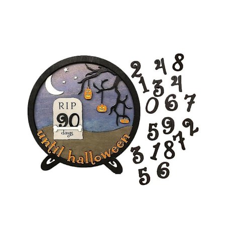 1 kpl Puinen Halloween Lähtölaskenta Kalenteri Halloween Kalenteri Juhlava Koriste 30x30cm