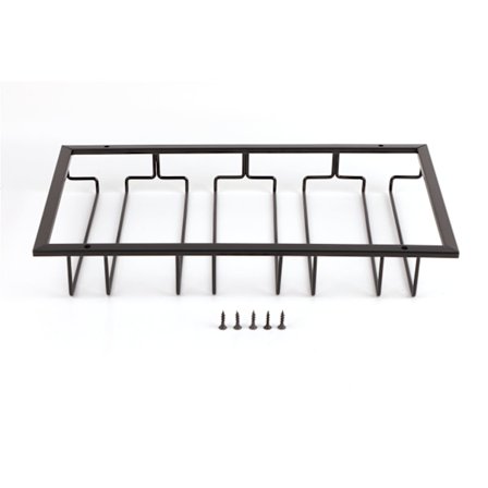 Sort Jern Trådstativ til Vinglas 4 Slots Korrosionsbestandig Let Rengøring Glas Opbevaringsbøjle til Bar