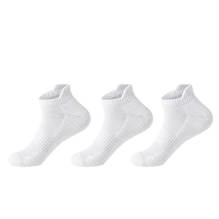 Urheilusuccat, 3 paria pehmustettuja juoksusukkia, urheilusuccat puuvillasta, hengittävät, unisex, väri valkoinen Sopii miehille ja naisille White