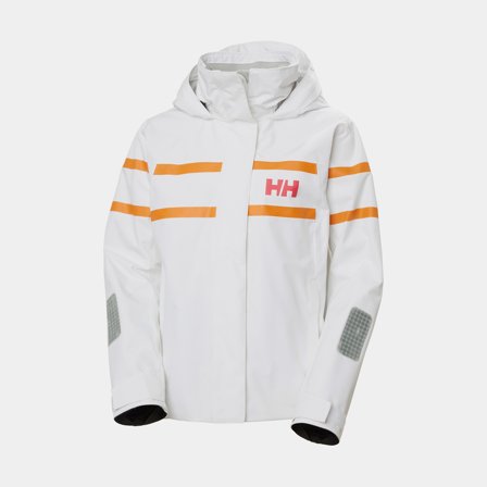 Chaqueta de navegación Helly Hansen Salt Inshore, White / Orange, mujer, Large