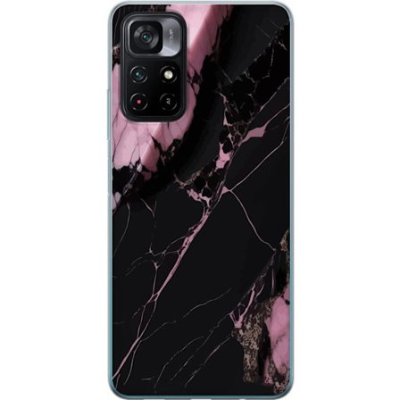 Kompatibelt Mobilskal till Xiaomi Poco M4 Pro 5G Svart rosa marmor