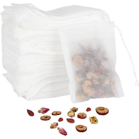 200 stk. Teposer Ubehandlede Tomme Nonwoven Snørelukning Teposer Til Løs Te, Kaffe, Krydderier, Urter, 7*9cm