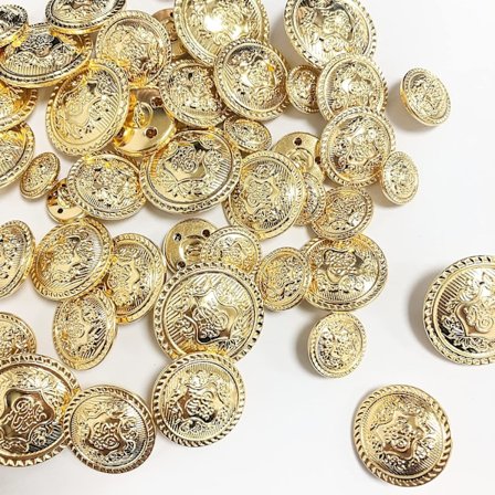 50 stk Guld Knapper Sytilbehør, Guld Blazer Knap Metal Sytilbehør Knapper Metal Syknap til Mænd Kvinder Blazer, Uniform, Frakke, Skjorte og Jakke